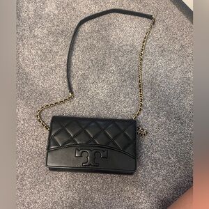 Black Quilted Leather Crossbody Bag